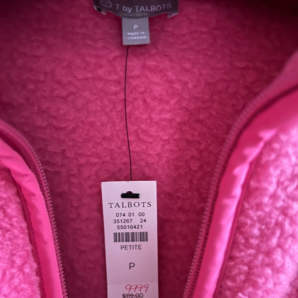 T BY TALBOTS FAUX SHERPA PINK JACKET - Picture 5 of 6